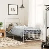 Image de vidaXL Bedframe met hoofd- en voeteneinde metaal wit 90x200 cm377177
