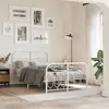 Image de vidaXL Cadre de lit métal sans matelas et pied de lit blanc 120x190 cm 377181