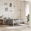 Image de vidaXL Bedframe met hoofd- en voeteneinde metaal wit 120x200 cm377182