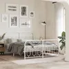 Image de vidaXL Cadre de lit métal sans matelas et pied de lit blanc 140x190 cm 377184