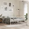 Image de vidaXL Cadre de lit métal sans matelas et pied de lit blanc 140x200 cm 377185