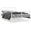 Image de vidaXL Bedframe met hoofd- en voeteneinde metaal wit 150x200 cm377186