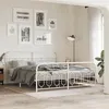 Image de vidaXL Bedframe met hoofd- en voeteneinde metaal wit 183x213 cm377189