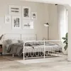 Image de vidaXL Bedframe met hoofd- en voeteneinde metaal wit 193x203 cm377190