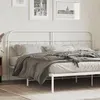 Image de vidaXL Hoofdbord 200 cm metaal wit377204