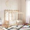 Image de vidaXL Lit pour enfants avec toit 80x160 cm bois massif de pin, cadre de lit pour enfants, lit pour enfants en bois, meuble 847012