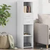 Image de vidaXL Buffet haut blanc 30x42,5x124 cm bois d'ingénierie, buffet, placard, armoire latérale, armoire, armoire de rangement, 846152