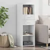 Image de vidaXL Buffet haut blanc 40x42,5x124 cm bois d'ingénierie, buffet, placard, armoire latérale, armoire, armoire de rangement, 846159