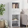 Image de vidaXL Buffet haut blanc 45x42,5x124 cm bois d'ingénierie, buffet, placard, armoire latérale, armoire, armoire de rangement, 846166