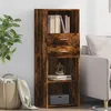 Image de Buffet haut chêne fumé 45x42,5x124 cm bois d ingénierie