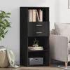Image de vidaXL Buffet haut noir 50x42,5x124 cm bois d'ingénierie, buffet, placard, armoire latérale, armoire, armoire de rangement, 846174