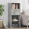 Image de vidaXL Buffet haut gris béton 50x42,5x124 cm bois d'ingénierie, buffet, placard, armoire latérale, armoire, armoire de 846176