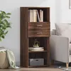 Image de Buffet haut chêne marron 50x42,5x124 cm bois d ingénierie
