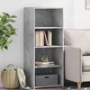 Image de vidaXL Buffet haut gris béton 50x41x124 cm bois d'ingénierie, buffet, placard, armoire latérale, armoire, armoire de 846400
