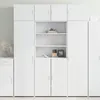 Image de vidaXL Buffet haut blanc 80x42,5x185 cm bois d'ingénierie, buffet, armoire de rangement, panneau latéral, armoire, armoire 3281378