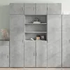 Image de vidaXL Buffet haut gris béton 80x42,5x185 cm bois d'ingénierie, buffet, armoire de rangement, panneau latéral, armoire, 3281381