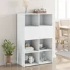 Image de vidaXL Buffet haut blanc 80x42,5x124 cm bois d'ingénierie, buffet, armoire de rangement, panneau latéral, armoire, armoire 3281385