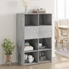 Image de vidaXL Buffet haut gris béton 80x42,5x124 cm bois d'ingénierie, buffet, armoire de rangement, panneau latéral, armoire, 3281388