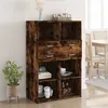 Image de Buffet haut chêne fumé 80x42,5x124 cm bois d ingénierie