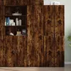 Image de vidaXL Buffet haut chêne fumé 50x42,5x185 cm bois d'ingénierie, buffet, armoire de rangement, panneau latéral, armoire, 3281417