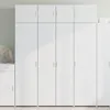 Image de vidaXL Buffet haut blanc 80x42,5x185 cm bois d'ingénierie, buffet, armoire de rangement, panneau latéral, armoire, armoire 3281434