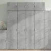 Image de vidaXL Buffet haut gris béton 80x42,5x185 cm bois d'ingénierie, buffet, armoire de rangement, panneau latéral, armoire, 3281437