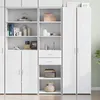 Image de vidaXL Buffet haut blanc 50x42,5x185 cm bois d'ingénierie, buffet, placard, armoire latérale, armoire, armoire de rangement, 3281455