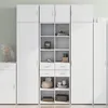 Image de vidaXL Buffet haut blanc 70x42,5x185 cm bois d'ingénierie, buffet, meuble de rangement, armoire haute, armoire, armoire 3281462