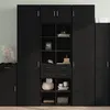 Image de vidaXL Buffet haut noir 70x42,5x185 cm bois d'ingénierie, buffet, meuble de rangement, armoire haute, armoire, armoire 3281463