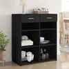 Image de vidaXL Buffet noir 80x42,5x93 cm bois d'ingénierie, armoire, armoire latérale, armoire de rangement, armoire, placard, 3281477