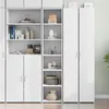 Image de vidaXL Buffet haut blanc 40x41x185 cm bois d'ingénierie, buffet, armoire de rangement, armoire haute, armoire, armoire 3281666