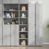 Image de vidaXL Buffet haut gris béton 40x41x185 cm bois d'ingénierie, buffet, armoire de rangement, armoire haute, armoire, armoire 3281669