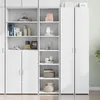 Image de vidaXL Buffet haut blanc 45x41x185 cm bois d'ingénierie, buffet, armoire de rangement, armoire haute, armoire, armoire 3281673