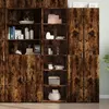 Image de Buffet haut chêne fumé 50x41x185 cm bois d ingénierie