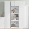 Image de vidaXL Buffet haut blanc 70x41x185 cm bois d'ingénierie, buffet, placard, armoire latérale, armoire, armoire de rangement, 3281687