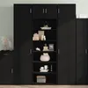 Image de vidaXL Buffet haut noir 70x41x185 cm bois d'ingénierie, buffet, placard, armoire latérale, armoire, armoire de rangement, 3281688