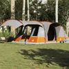 Image de Tente de camping tunnel 5 personnes gris et orange imperméable