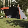 Image de Tente familiale tipi 6 personnes gris et orange imperméable