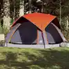 Image de Vidaxl Tente de Camping, 4 Personnes, Gris-Orange, Imperméable