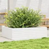 Image de vidaXL Jardinière blanc 90x60x23 cm bois de pin massif, jardinière d'extérieur, bac à fleurs, boîte à plantes, jardinière de 847234