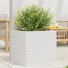 Image de vidaXL Jardinière blanc 50x50x45,5 cm bois de pin massif, jardinière d'extérieur, bac à fleurs, boîte à plantes, jardinière 847244