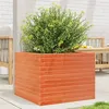 Image de vidaXL Jardinière cire marron 60x60x45,5 cm bois de pin massif, jardinière d'extérieur, bac à fleurs, boîte à plantes, 847250