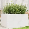Image de vidaXL Jardinière blanc 90x60x45,5 cm bois de pin massif, jardinière d'extérieur, bac à fleurs, boîte à plantes, jardinière 847279
