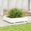 Image de Jardinière blanc 110x110x26,5 cm bois de pin massif