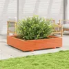 Image de Jardinière cire marron 110x110x26,5 cm bois de pin massif