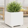 Image de Jardinière blanc 60x60x49,5 cm bois de pin massif