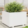 Image de vidaXL Jardinière blanc 70x70x49,5 cm bois de pin massif, jardinière d'extérieur, bac à fleurs, boîte à plantes, jardinière 847364