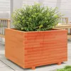 Image de Jardinière cire marron 70x70x49,5 cm bois de pin massif