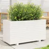 Image de vidaXL Jardinière blanc 90x40x49,5 cm bois de pin massif, jardinière d'extérieur, bac à fleurs, boîte à plantes, jardinière 847374