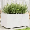Image de vidaXL Jardinière blanc 90x60x49,5 cm bois de pin massif, jardinière d'extérieur, bac à fleurs, boîte à plantes, jardinière 847384